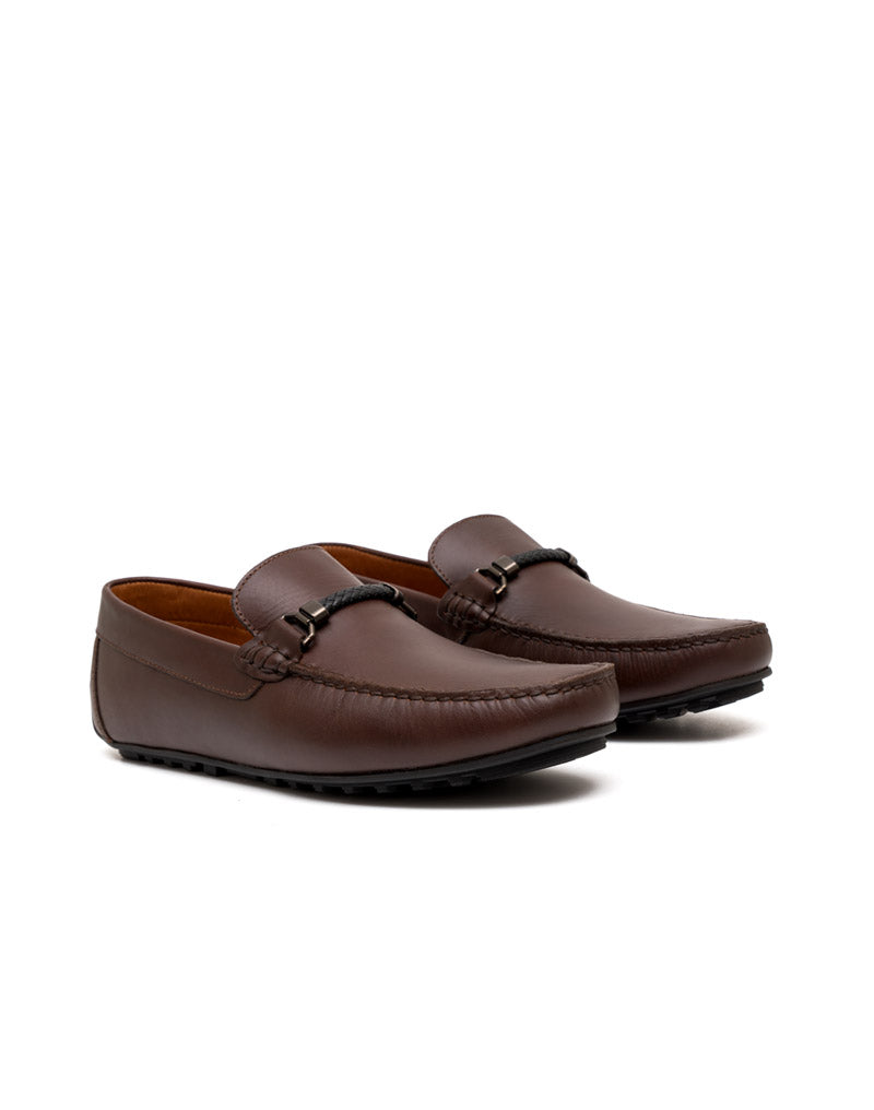 Mocasín casual para hombre en cuero con herraje REF 02GALACIA