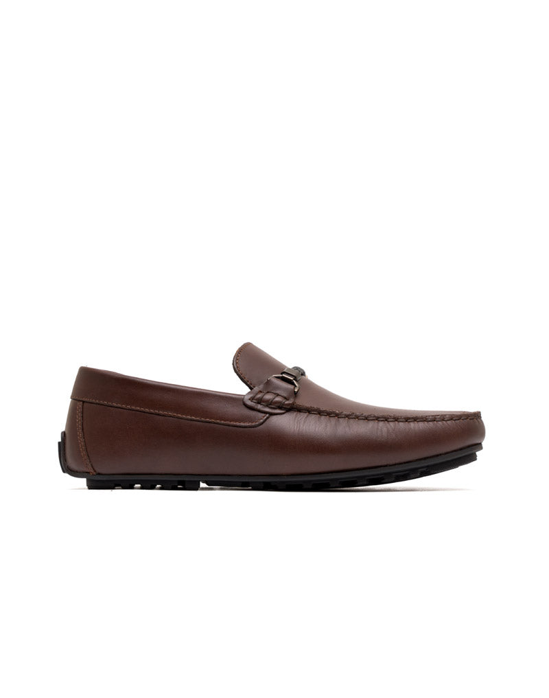 Mocasín casual para hombre en cuero con herraje REF 02GALACIA