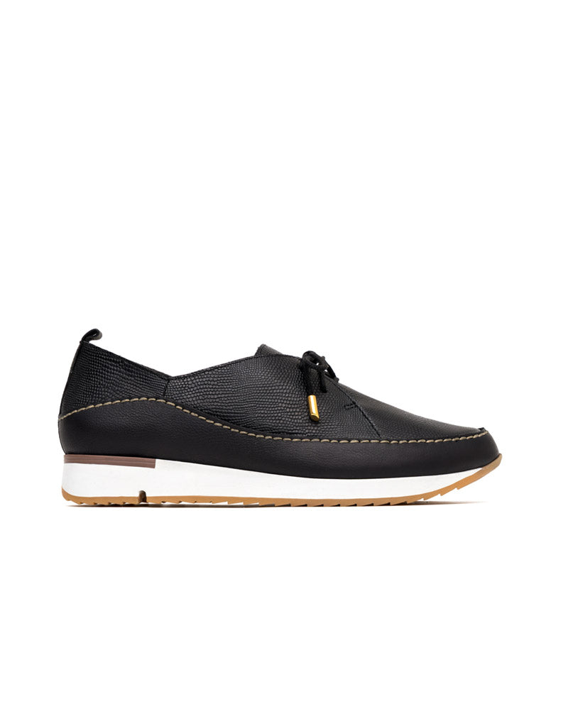 Deportivo casual bohemio vestidor en cuero para mujer en color Negro