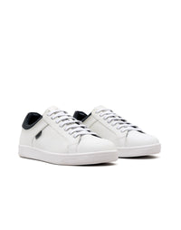 Zapato deportivo  en cuero blanco – Josh - Color Blanco x Azul