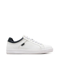 Zapato deportivo  en cuero blanco – Josh - Color Blanco x Azul