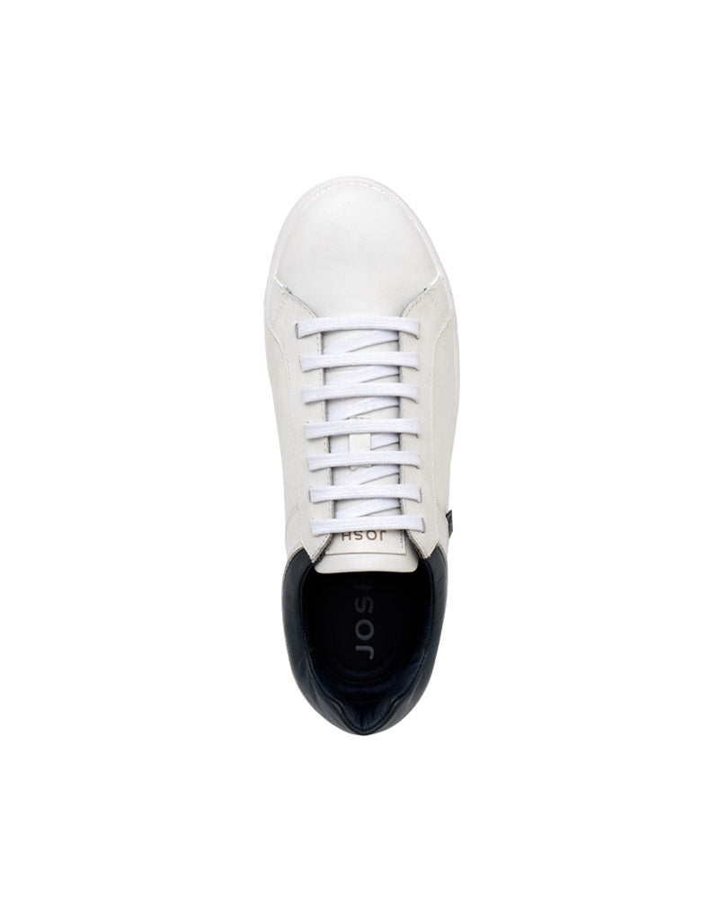 Zapato deportivo  en cuero blanco – Josh - Color Blanco x Azul