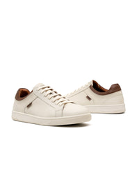 Zapato deportivo  en cuero blanco – Josh - Color Blanco x Marrón