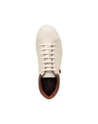 Zapato deportivo  en cuero blanco – Josh - Color Blanco x Marrón