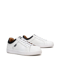 Zapato deportivo para hombre en cuero color blanco por negro