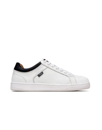 Zapato deportivo para hombre en cuero color blanco por negro