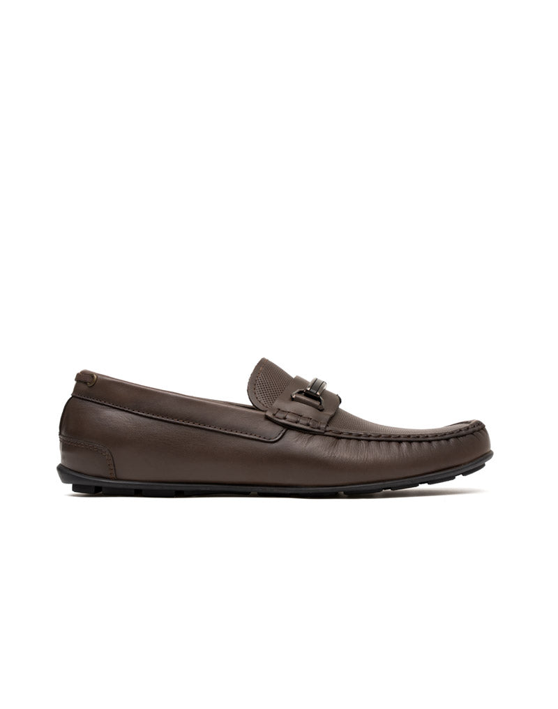 Mocasín casual con herraje para Hombre en cuero color Negro Marca Josh - Ref ALIC11