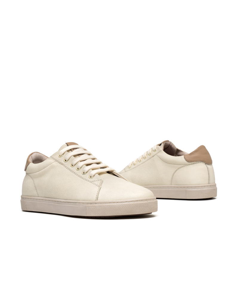 Zapato deportivo de cuero para hombre color beige