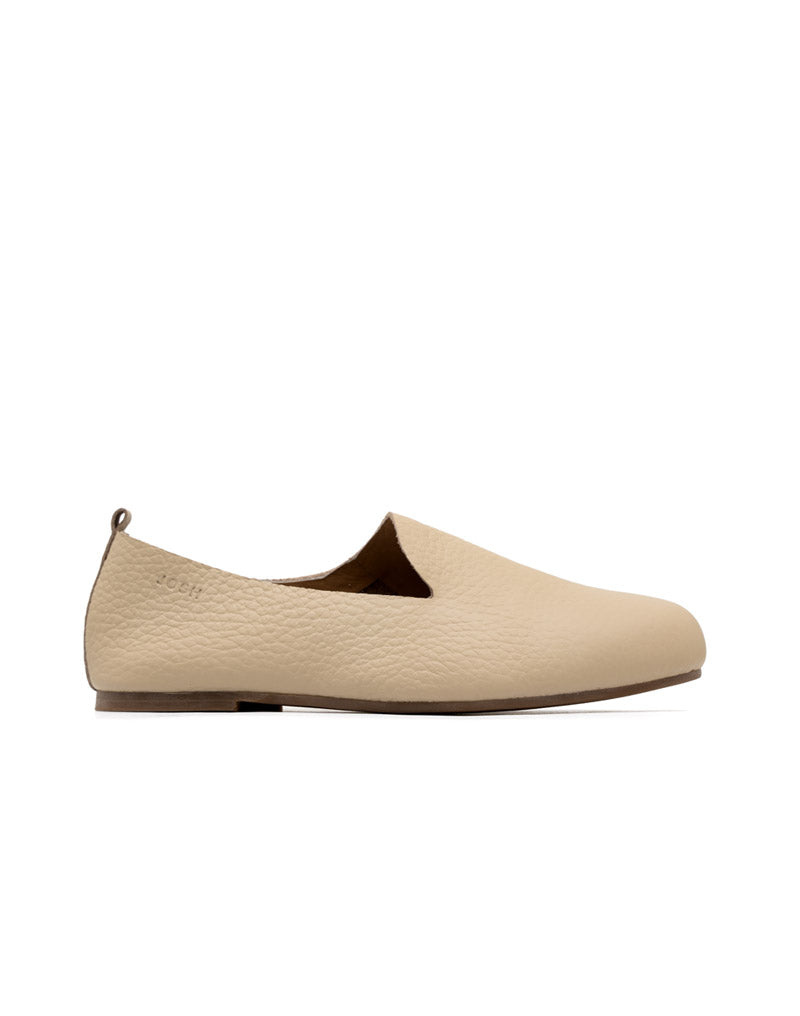 Mocasín de cuero  en color Caqui