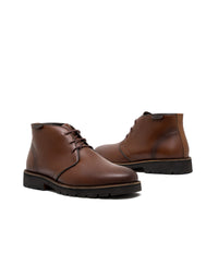 Bota casual  en cuero coñac – Josh - Color Cafe