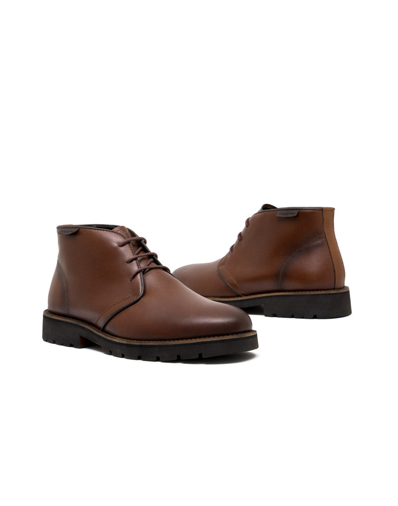 Bota casual  en cuero coñac – Josh - Color Cafe