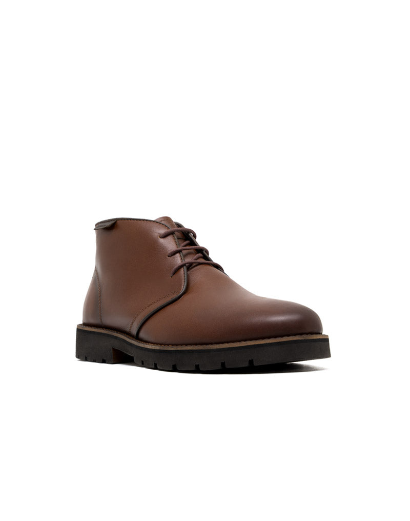 Bota casual  en cuero coñac – Josh - Color Cafe