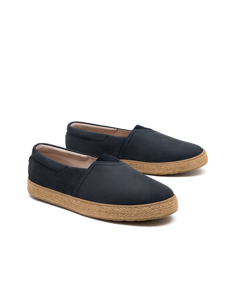 Mocasín casual de cuero nobuck 100%  en color miel – Josh - Color Azul Océano