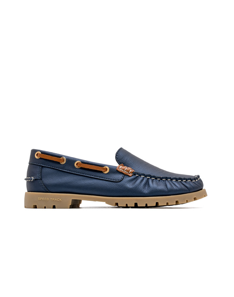 Mocasín casual y versátil de cuero  en color Azul