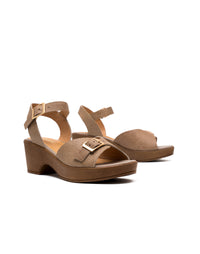 Sandalia plataforma de cuero REF CED1765