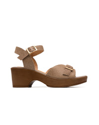 Sandalia plataforma de cuero REF CED1765