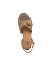 Sandalia plataforma de cuero REF CED1765