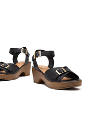 Sandalia plataforma de cuero REF CED1765