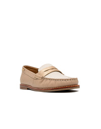 Mocasín  en cuero de líneas sofisticadas  en Café – Josh - Color Beige