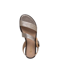 Sandalia plana de hebilla asimétrica en cuero  REF COA1652LJ