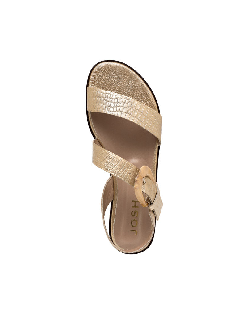 Sandalia plana de hebilla asimétrica en cuero  REF COA1652LJ