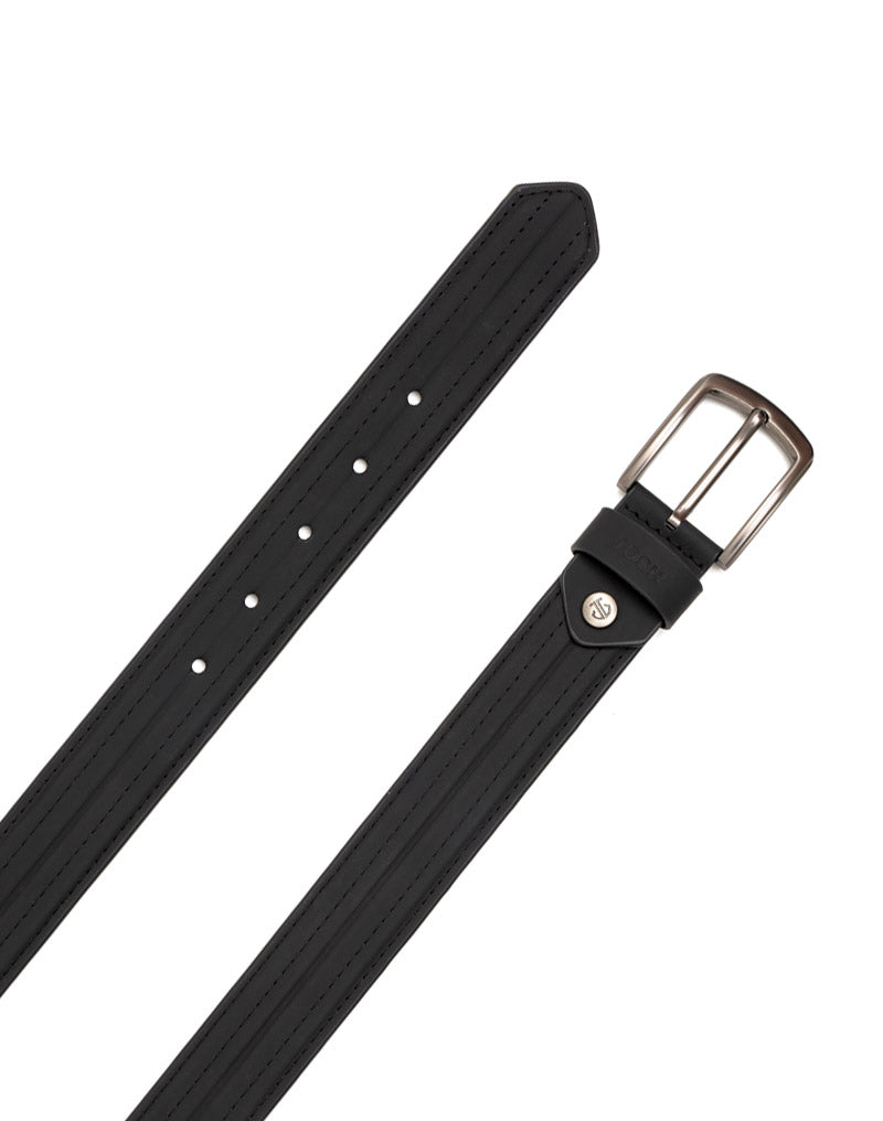 Correa casual para hombre en cuero color negro
