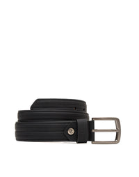 Correa casual para hombre en cuero color negro
