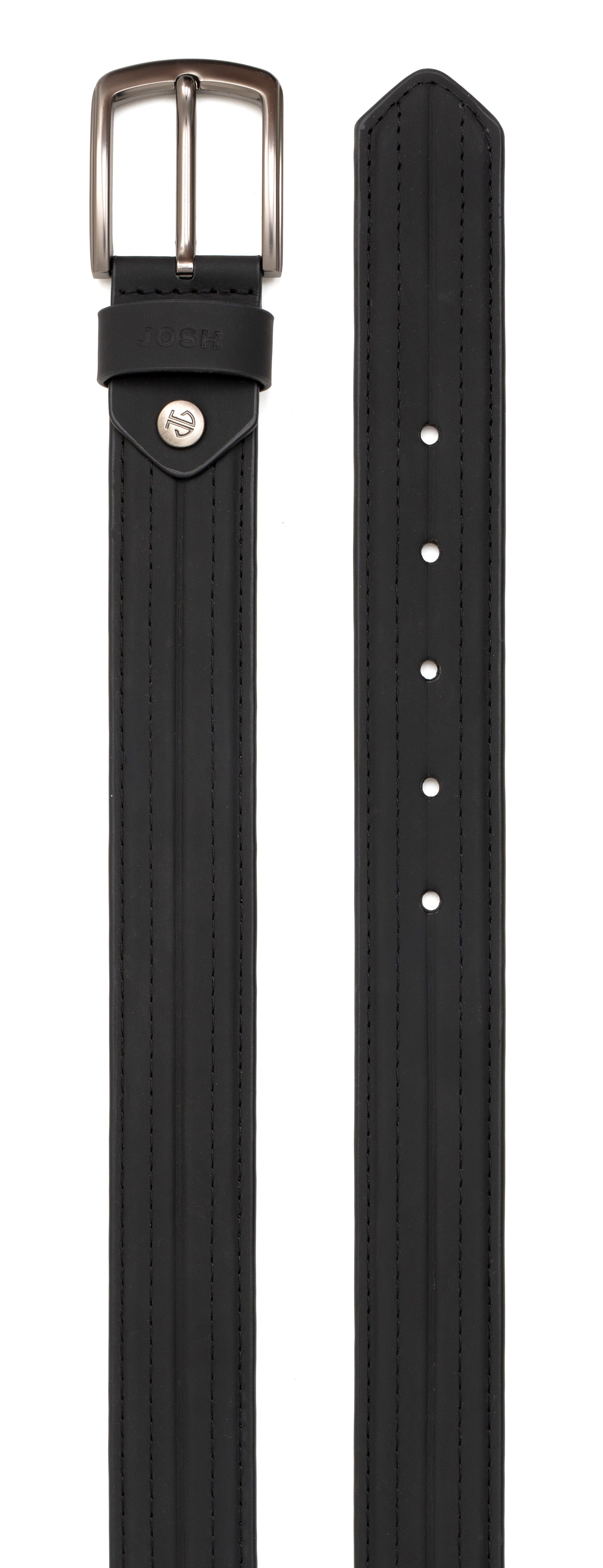 Correa casual para hombre en cuero color negro