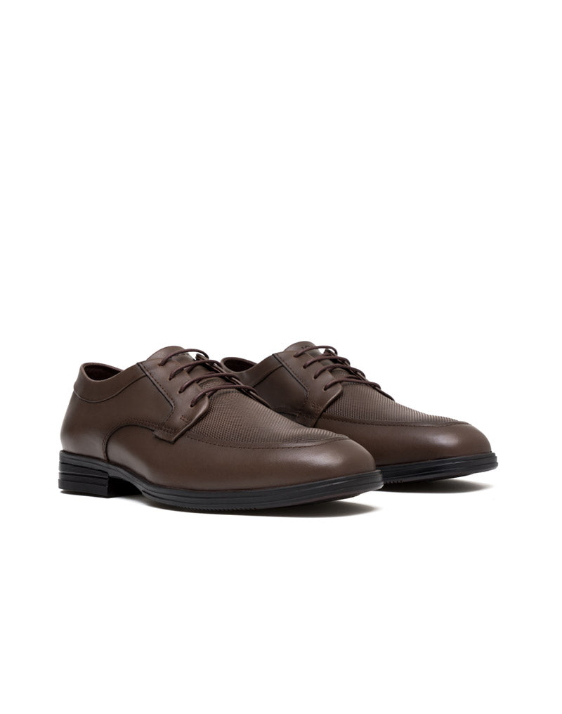 Zapato atadura formal para hombre en cuero color café