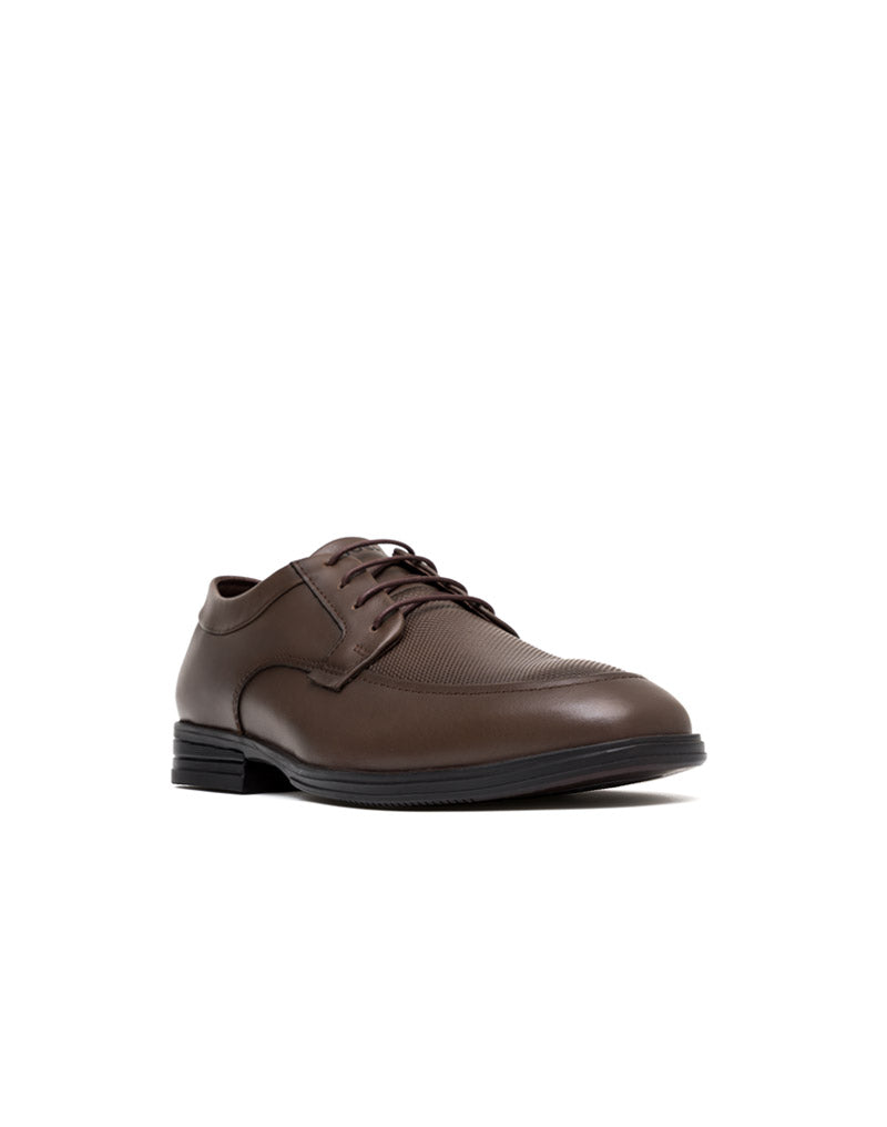 Zapato atadura formal para hombre en cuero color café