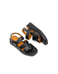 Sandalia plataforma de cuero  en Bronce – Josh - Color Bronce