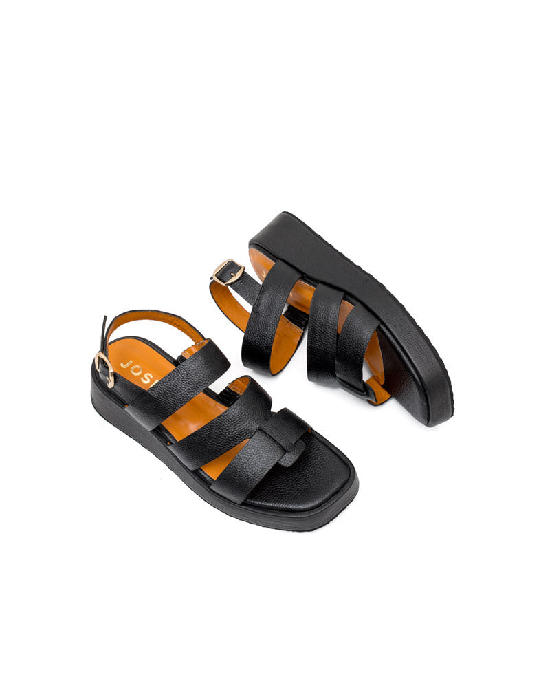 Sandalia plataforma de cuero  en Bronce – Josh - Color Bronce