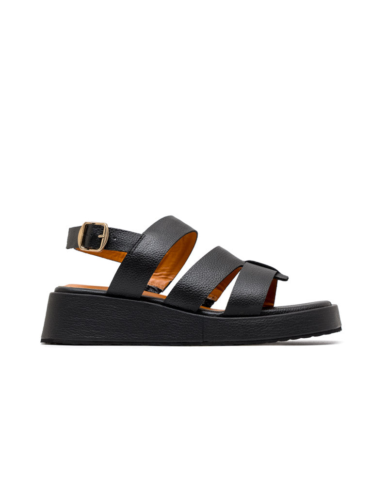 Sandalia plataforma de cuero  en Bronce – Josh - Color Bronce