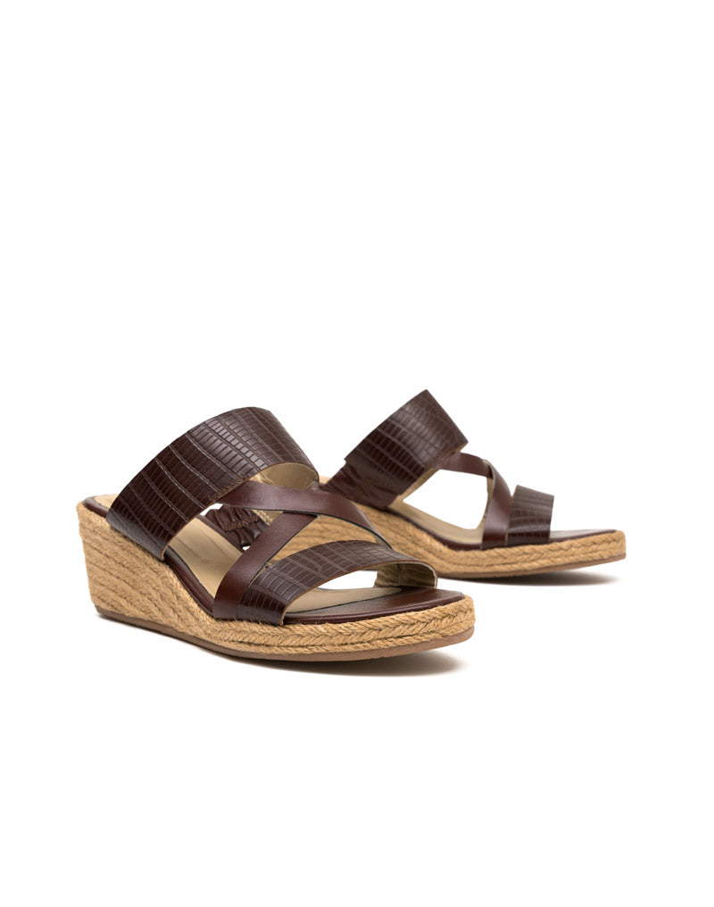 Sandalia Plataforma en Cuero color Café para Mujer  - Marca JOSH Ref. GLASS1807