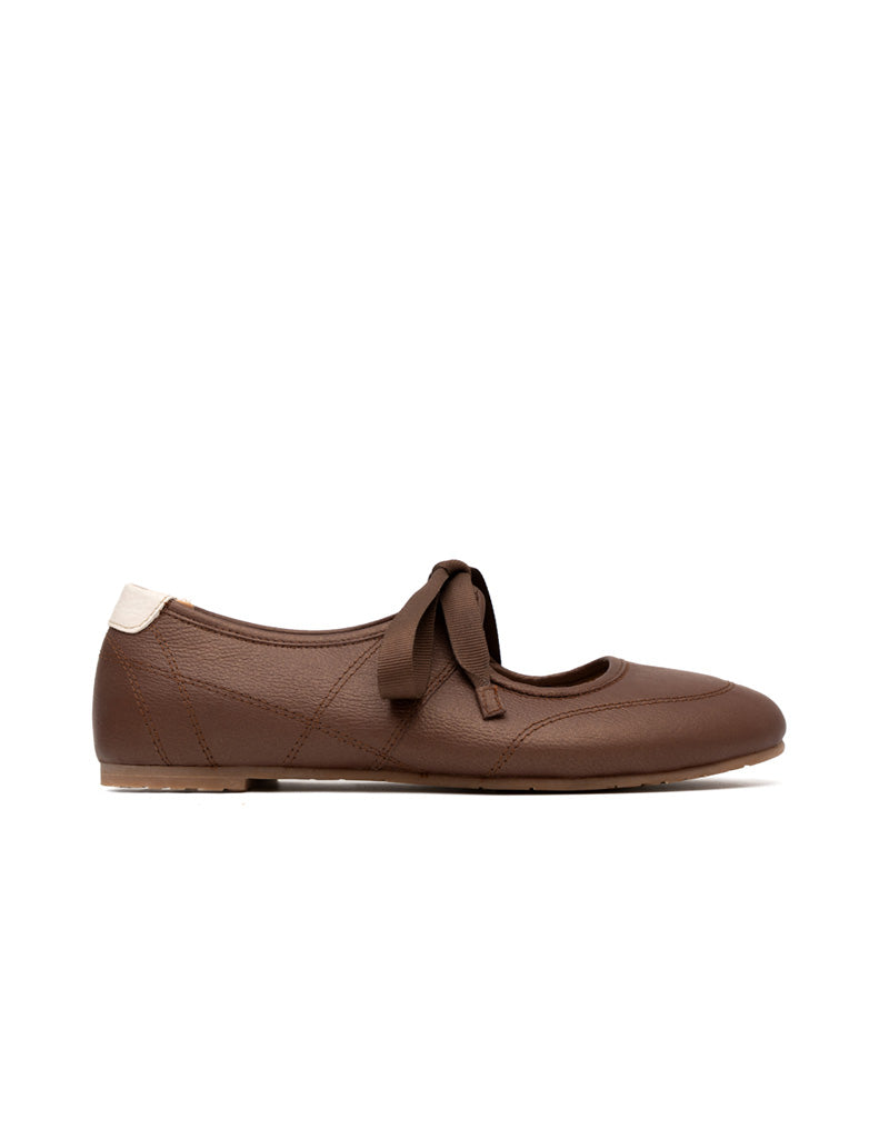 Baleta Plana en Cuero color Bronce para Mujer - Marca JOSH Ref. LCT1865