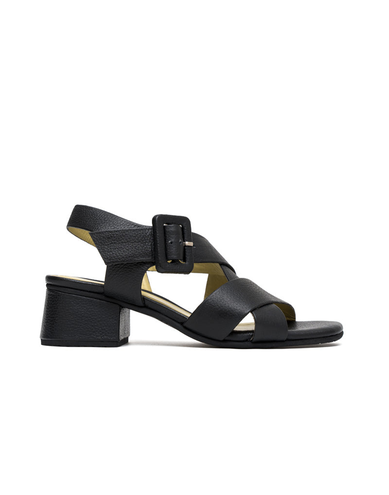 Sandalia de Tacón Grueso en Cuero color Negro para Mujer - Marca JOSH Ref. SEE1832