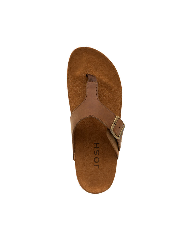 Sandalia  en cuero miel – Josh - Color Marrón
