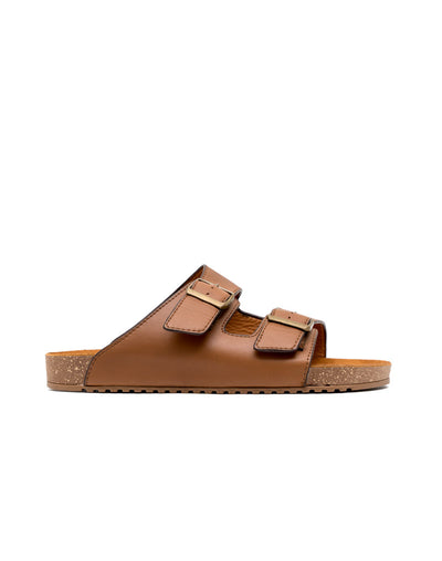 Sandalia casual de cuero 100% colombiano  en color arena – Josh - Color Miel