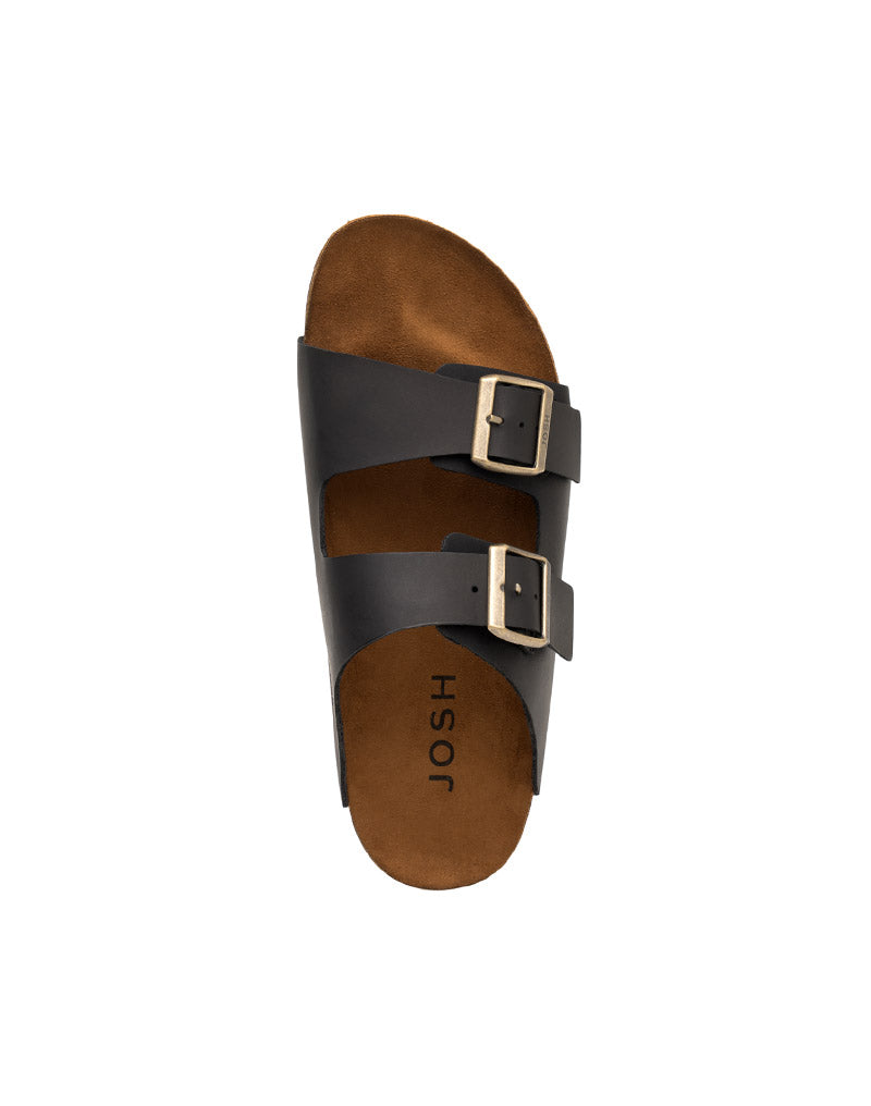Sandalia casual de cuero 100% colombiano para hombre color negro