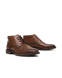 Bota casual para hombre en cuero color canela