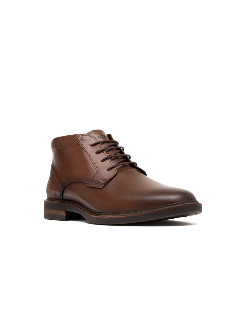 Bota casual para hombre en cuero color canela