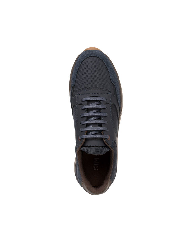 Zapato deportivo en cuero para hombre color azul