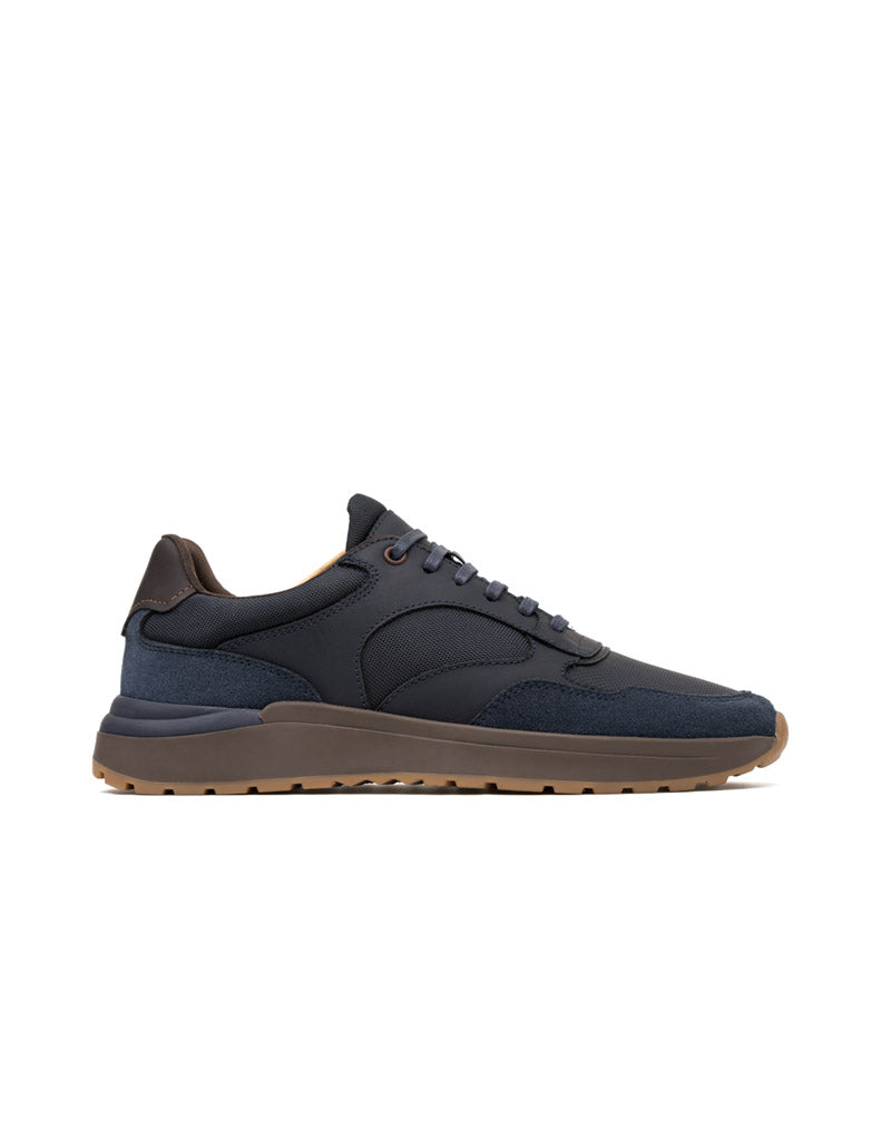 Zapato deportivo en cuero para hombre color azul