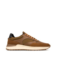 Zapato deportivo en cuero para hombre  color miel