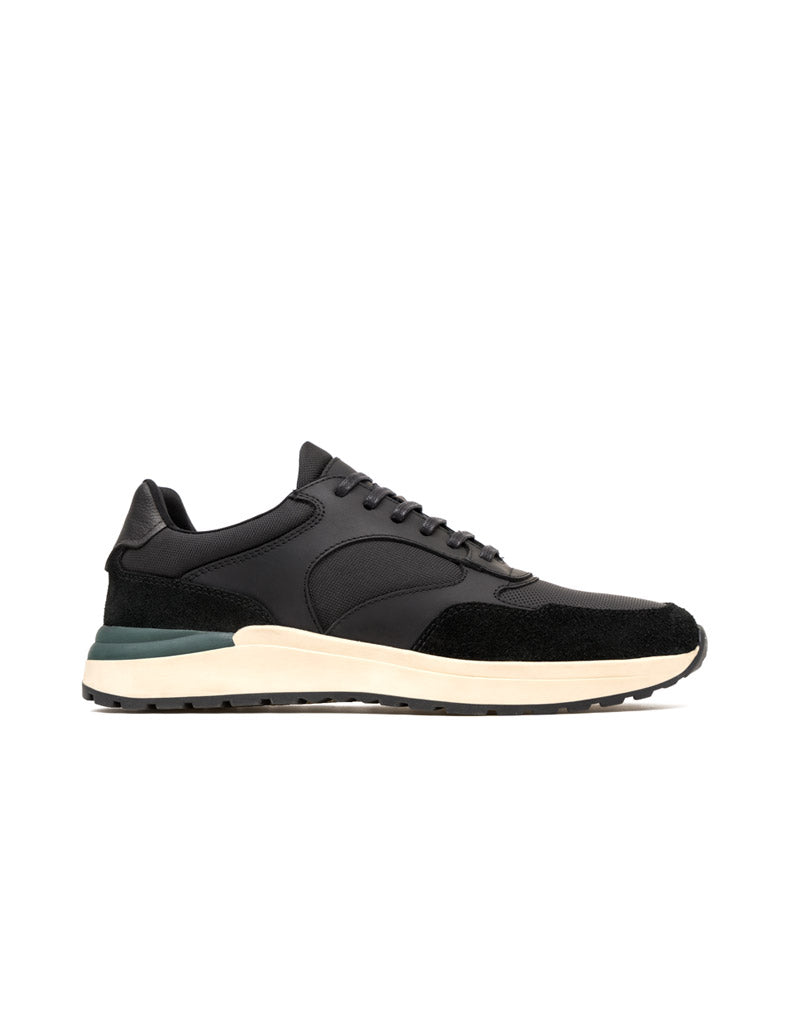 Zapato deportivo en cuero para hombre color negro