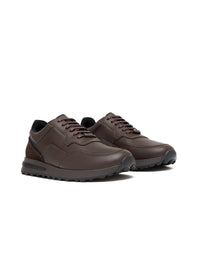 Zapato de cordon para hombre en cuero y textil REF HARL09