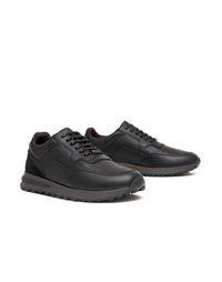 Zapato de cordon para hombre en cuero y textil REF HARL09