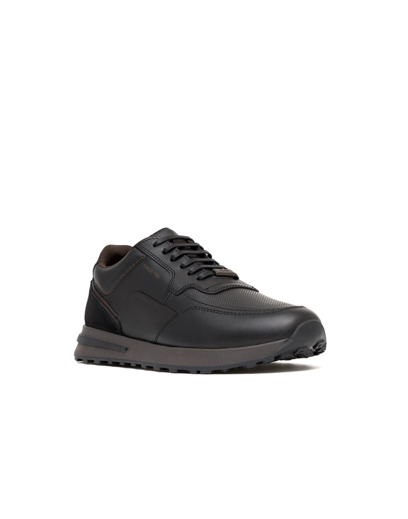 Zapato de cordon para hombre en cuero y textil REF HARL09