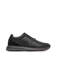 Zapato de cordon para hombre en cuero y textil REF HARL09