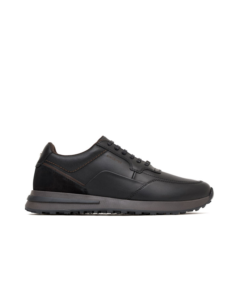 Zapato de cordon para hombre en cuero y textil REF HARL09